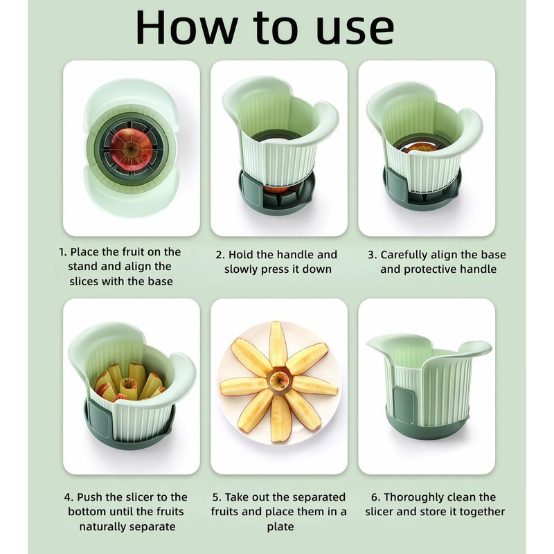 Heavy Duty Apple Slicer Corer - 8-Blade Stainless Steel Fruit