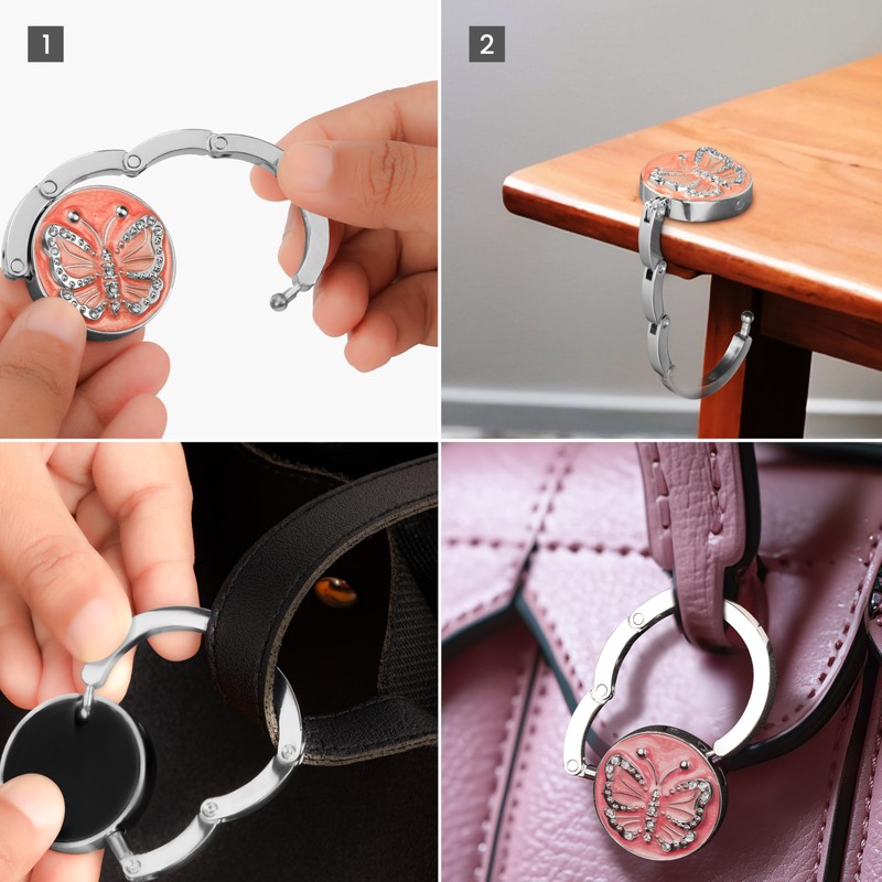 BELLE VOUS Kurtzy Set of 6 Handbags Table Hooks -