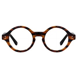Zeelool Readers Retro Acetate Round Reading Glasses for Women Men with Standard Anti-Reflective Coating Giggs FA0249-01(Tortoise, 3.0)