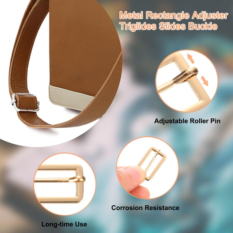 sourcing map Slide Buckle, 8Pcs 1" - Zinc Alloy Triglides
