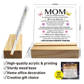 Mom Gifts from Daughter Son Kids, Mom Gifts for Birthday Mother's Day Christmas Holiday, Mother Gifts, Thank You Gifts for Mom, Life Is So Much Sweeter by Your Side, Desk Acrylic Decor