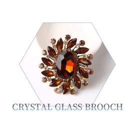 GFM® Vintage Inspired Bridal Wedding Brooch with Crystal and Rhinestones - Christmas, Birthday, Mother's Day, Valentine's Day, Wedding Anniversary (SA-BRCH-0033-VI-001-KEK)