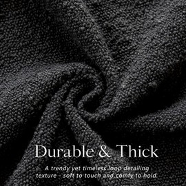 Foindtower Decorative Textured Boucle Throw Pillow Covers Accent Solid Pillow Cases Neutral Soft Cozy Couch Cushion Case for Chair Sofa Bedroom Living Room Home Decor 16x16 Inch,1PC,Black