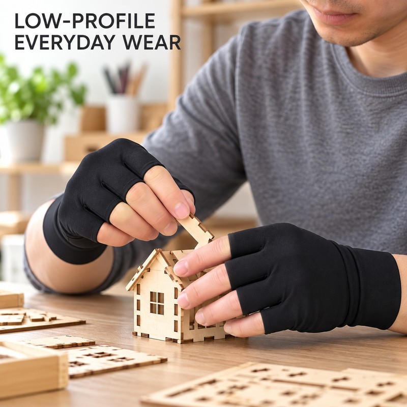 2-Pack Fingerless Compression Glove Pairs with Magnetic Dot Design, Unisex