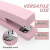 Pink Desk Stapler Set with Staples and Staple Remover for