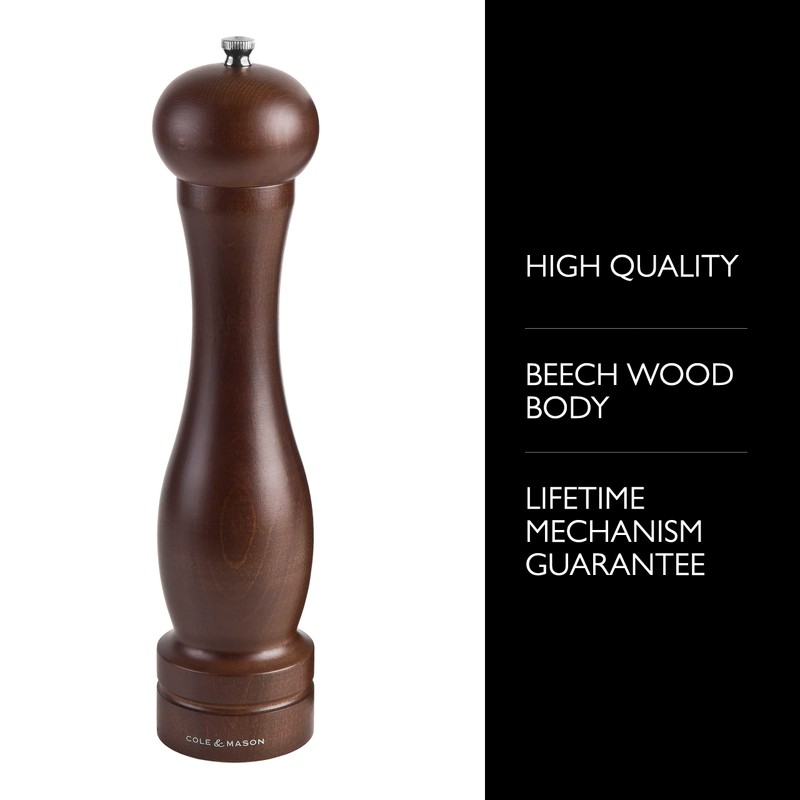 Cole & Mason 12.5-inch Forest Capstan Pepper Mill - Adjustable
