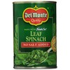 Del Monte No Salt Added Leaf Spinach 13.5 oz Cans