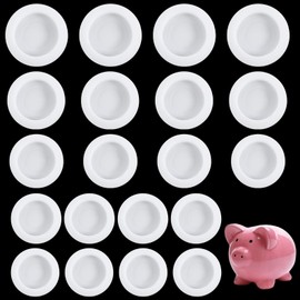 20 Pieces Piggy Bank Stopper, White Silicone Savings Box Bottom Plug, Replacement Saving Box Plug Hole Cover for Coin Jar Accessories 37mm, 38mm, 40mm, 42mm, 50mm