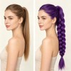 Purple Braided Ponytail Hair Extension, Claw Clip in Synthetic Braid