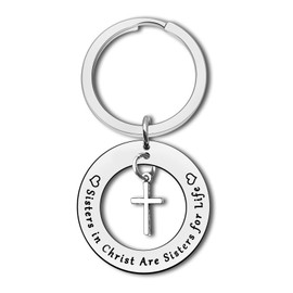Christian Jewelry Christian Sister Keyring Religious Gifts for Women Girls Religious Sisters Jewelry Faith Keychain Christian Bible Verse Keychain Christening Baptism Gifts Christmas Birthday Gifts