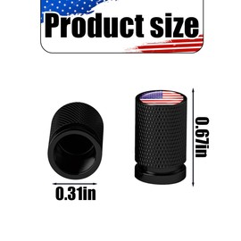 Mandark American Flag Car Tire Valve Stem Cap, 4PCS USA Aluminum Alloy Dust Proof Vehicle Air Valve Covers, Patriotic Auto Wheel Stem Caps, Universal for Trucks Motorcycles Bikes (Black/Multicolor)