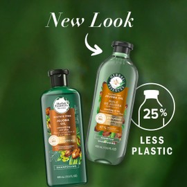 Herbal Essences Jojoba Oil Sulfate Free Shampoo, Made for Air Drying, Smoothing, 400 mL, with Certified Camellia Oil and Aloe Vera, For All Hair Types, Especially Frizzy Hair
