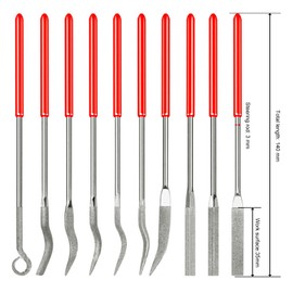 Needle Files for Metal Jewellery, Diamond Needle File Set, Mini Modelling Diamond Files, Miniature and Model Files for Fine Grinding