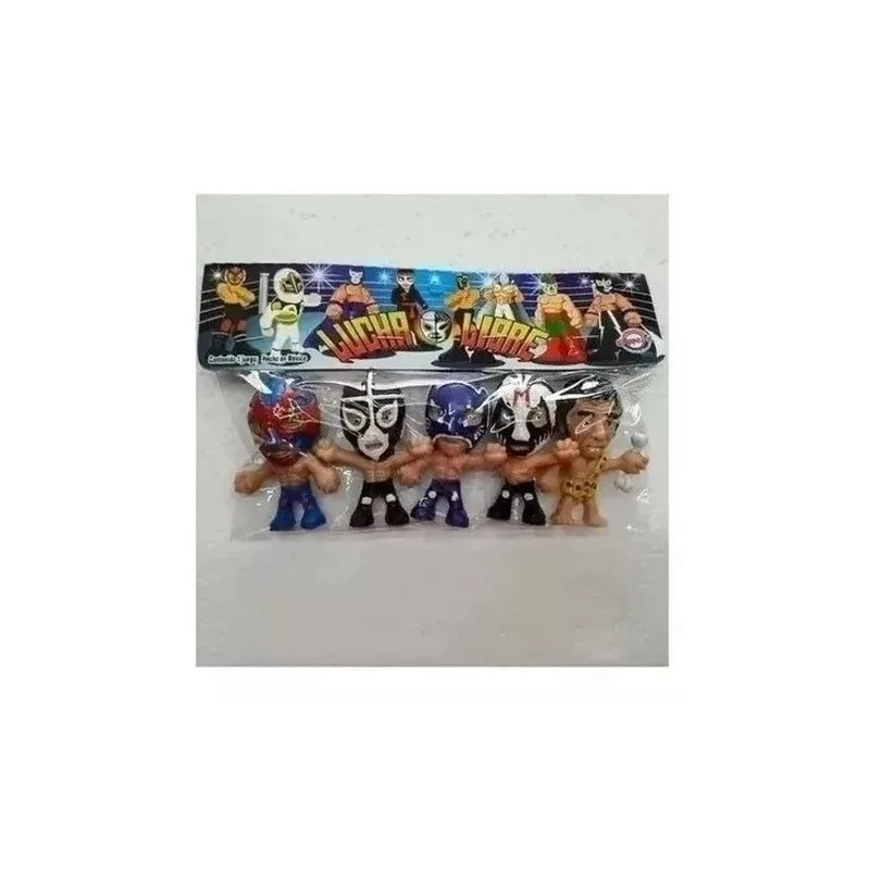 Pack De 10 Mini Luchadores Cabezones 7 Cms Coleccionables