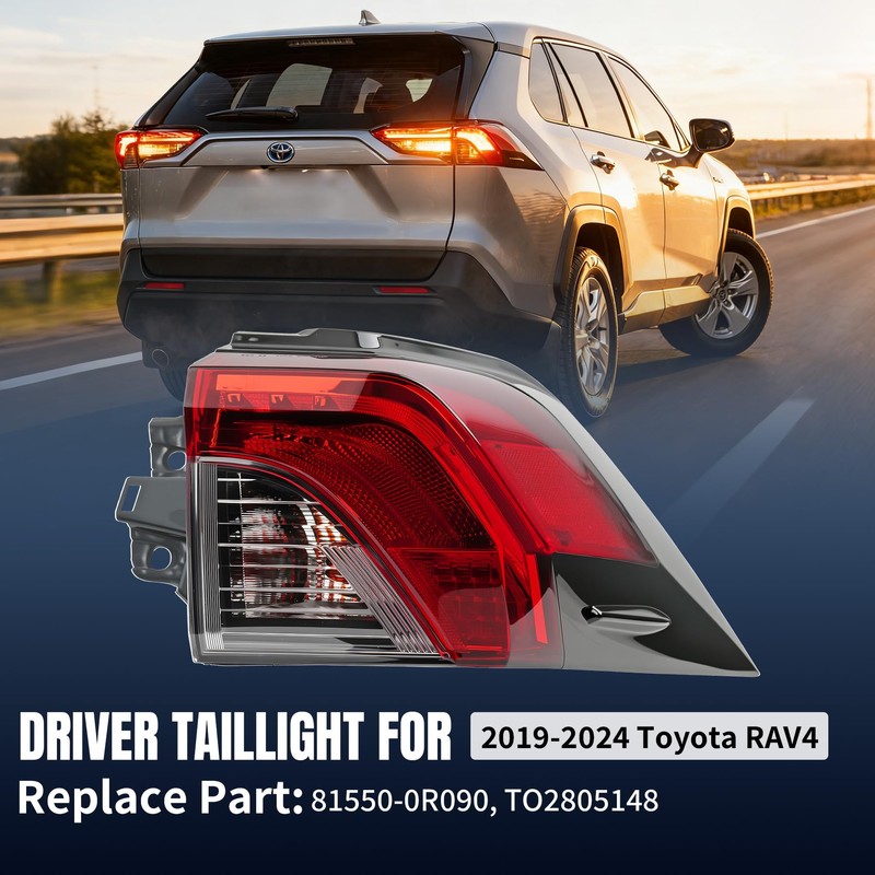 Convitex Passenger Outer LED Tail Light Assembly for Toyota RAV4