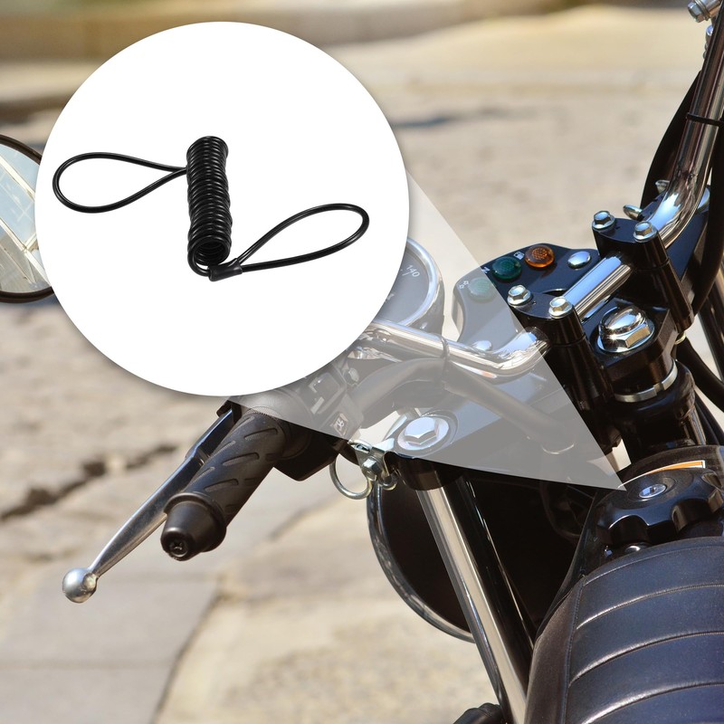 X AUTOHAUX Black Motorcycle Disc Lock Cable Universal Anti-theft Wheel