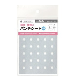 Domestic ◇ Punch Sheets 240 Sheets for Reinforcing and Repairing Punch Holes (Punch Labels) (Transparent, 1 Pack)