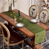SEASHORE TREE Olive Table Runner Velvet Machine Washable Kitchen Dining