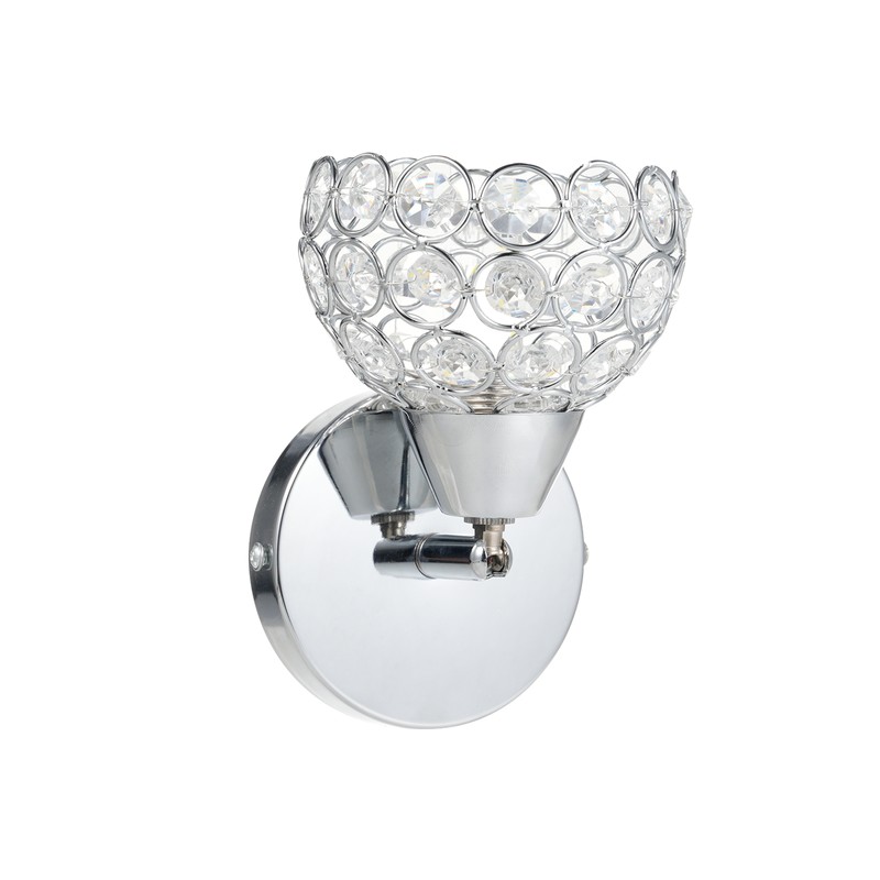 Crystal Wall Sconces Modern Wall Lamp E26 Socket Round Bedroom
