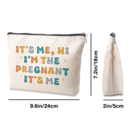 Tisubileiry Pregnancy Gifts Makeup Bag for Women Pregnant Gifts It's Me, Hi I'm The Pregnant It's Me New Mom Gifts Bag Pregnant Cosmetic Bag Gift Mom to be Gift