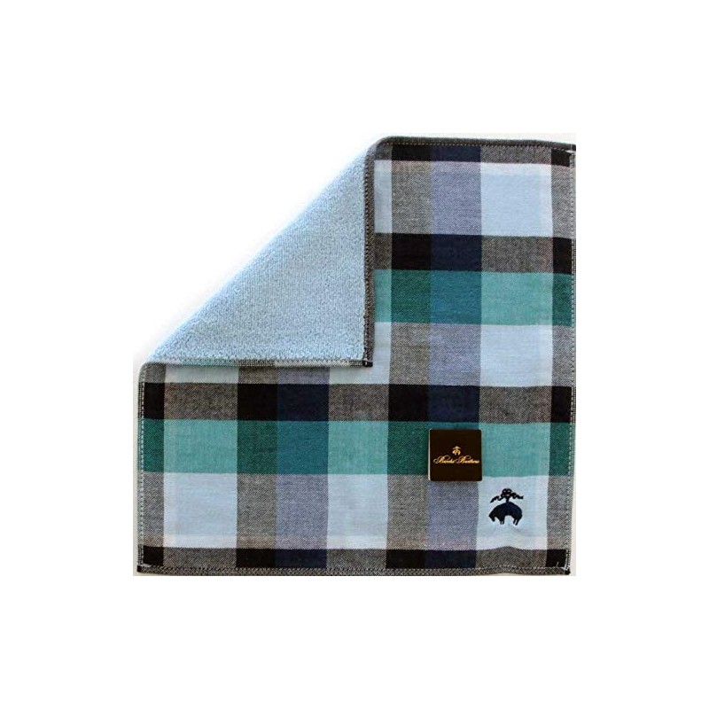 Brooks Brothers 125055-9253-02 Men's Towel Handkerchief (Blue, Approx. 9.8 inches