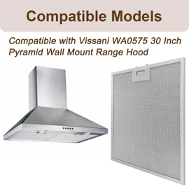 Beaufan 4 Pack WA0575 Aluminum Grease Range Hood Filters Replacement for Vissani 30-inch Pyramid or WA0575 Wall Mount Range Hood, 5-Layer Aluminum Mesh Vent Filters