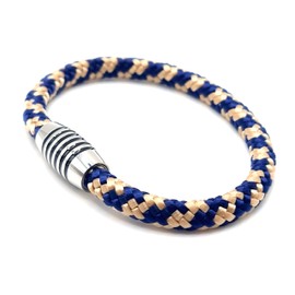 Bracelet "Majestic" made of colour-intensive paracord sailing rope with black enamelled stainless steel magnetic clasp., Nylon