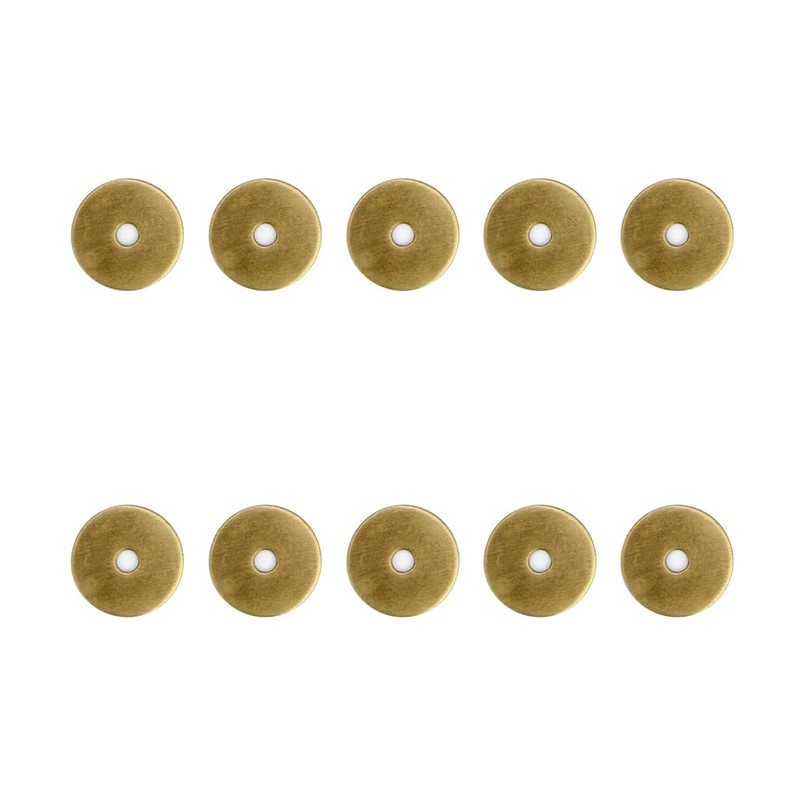 Tiazza 10Pcs Plain Round Brass Backplate Washers Classical Furniture Decoration