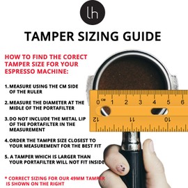 LuxHaus 49mm Calibrated Espresso Tamper - Coffee Tamper with Spring Loaded Flat Stainless Steel Base