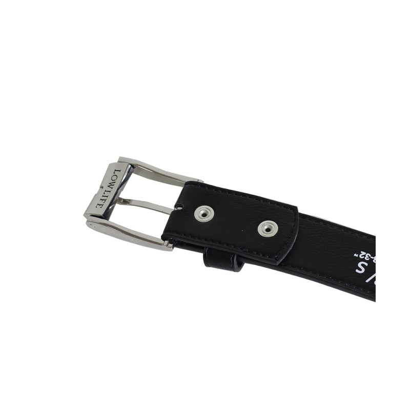 Lowlife Triple S Studded Leather Belt in Black and Silver