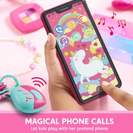 SYNCFUN Play Purse Set for Little Girls, 27 PCS Princess Toy Set with Handbags, Makeup, Phone, Wallet, Jewelry, Lipstick & Keys, for Girls 3 4 5 6 Years Old Toddlers Kids