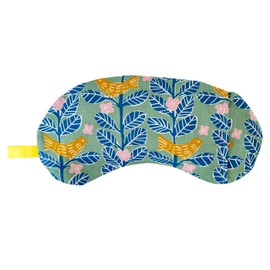 Natural Materials, Salt Power, Warm with the Power of Mung Beans, Moisturizing Eye Pillow, Flower Bird, Green, Large, 11.4 x 5.1 x 0.6 inches (29 x 13 x 1.5 cm), Envelle Helk