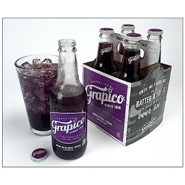 Grapico 4 pack of 12 oz Glass Bottle Soda Pop Soft Drink
