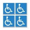 4 x Disabled Blue Mobility Badge Car Bus Sticker Campervan