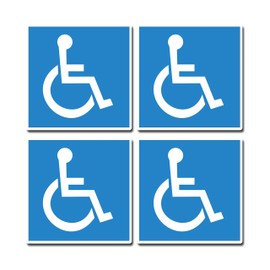 4 x Disabled Blue Mobility Badge Car Bus Sticker Campervan Caravan Decal 0218 (Static Cling)