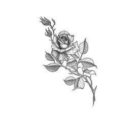 kobench Temporary Tattoos,A Rose - K103 Design,Waterproof,Easy-to-Apply,Long Lasting 1-2 Weeks, Plant-Based,Rose Tattoos