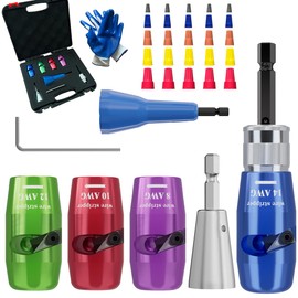 Wire Stripper 14-12-10-8 AWG for Cable Quick Stripping Tool, Wire Twister Connector, Wire Twister Tool Drill Bit, 2024 Upgraded Electrician Tool Kit and 25 Pieces Wire Connector Nuts