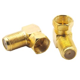 Audiophan Antenna Cable L Conversion Plug Screw Type F Tangent Male to Female L Shape Gold Plated 22x17x11mm Set of 2 Bolts