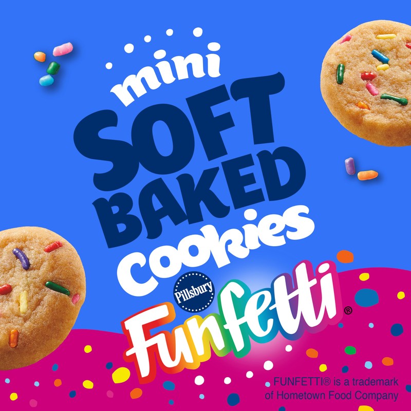 Pillsbury Mini Soft Baked Cookies, Funfetti, Snack Bags, 10 Ct,