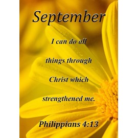 September Keepsake Card with Bible Verse - Birthday Anniversary Inspirational