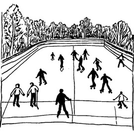 A8 'Ice Skating Rink' Unmounted Rubber Stamp (RS00056196)