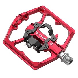 Pedales de Bicicleta de montaña - Pedales Planos de Bicicleta de Doble función y Pedales sin Clipless, Pedales de Plataforma de 9/16 Pulgadas compatibles con SPD para Bicicleta de Carretera y montaña