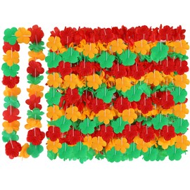 24PCS Black History Month Leis Decorations, Juneteenth Silk Flower Leis Bulk, Juneteenth Flower Leis Decorations Party Supplies, Juneteenth Black Freedom Day Hawaiian Luau Party Decorations Supplies