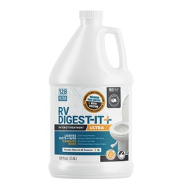 Unique RV Digest-It Ultra RV Toilet Treatment Refill, 128 Uses, Super Concentrated - Eliminates Smells and Liquifies Waste, Bio-Enzymatic Holding Tank Treatment, Package May Vary (128 oz)