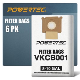POWERTEC VKCB001 Dust Bags for Vacmaster 6PK, for VK811PH, VK1011SIWTH 8-10 Gal Wet/Dry Vacuums, Replacement for Vacmaster High Efficiency Dust Collection Bags, Vacuum Bags, Filter Bags (75043-P2V)