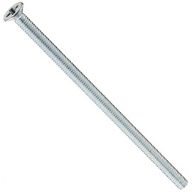 Small Parts Steel Machine Screw, Zinc Plated Finish, Flat Head, Phillips Drive, Meets DIN 965, 70mm Length, Fully Threaded, M4-0.7 Metric Coarse Threads (Pack of 25)