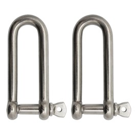 Extreme Max 3006.8201.2 BoatTector Stainless Steel Long D Shackle - 1/4", 2-Pack