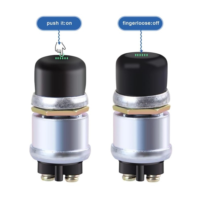 Push Button Starter Switch 50A 12V Waterproof Push Button ，Waterproof