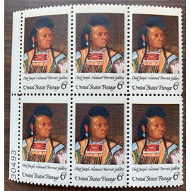 US 1968 Chief Joseph Mint Plate Block of Four Stamps, 1364