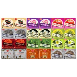 HEM 12 Assorted Boxes of Incense Cones x 2 (24 x 10 Cones=240 Total)